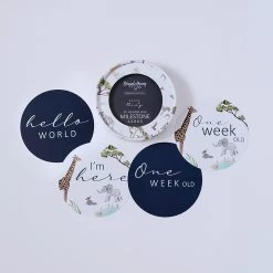 Snuggle Hunny Kids Reversible Milestone Cards Safari & Navy