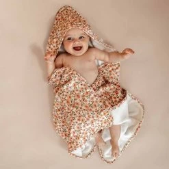 Snuggle Hunny Organic Hooded Baby Towel Spring Floral