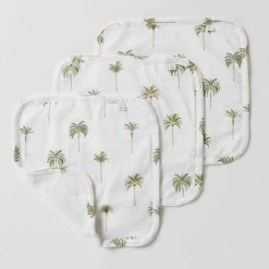 Snuggle Hunny Organic Wash Cloths 3 Pack Green Palms