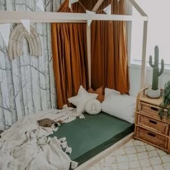 Snuggle Hunny Kids Fitted Cot Sheet Olive