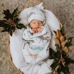 Snuggle Hunny Kids Swaddle Sack & Beanie Set Safari