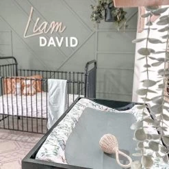 3 Little Crowns Vegan Leather Change Mat Slate Blue