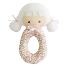 Alimrose Audrey Grab Rattle Blossom Lily Pink