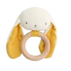 Alimrose Baby Bunny Teether Rattle Chambray