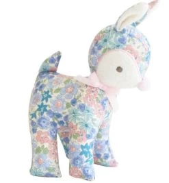 Alimrose Baby Deer Rattle 16cm Liberty Blue