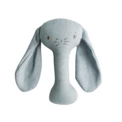 Alimrose Bobby Bunny Stick Rattle Grey Linen