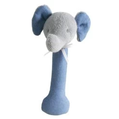 Alimrose Elephant Stick Rattle Chambray