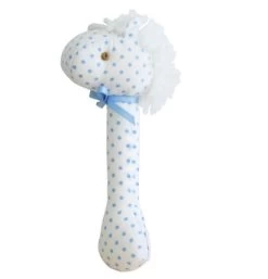 Alimrose Horse Stick Rattle Spotty Blue