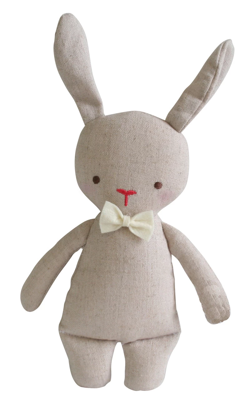 Alimrose Linen Mini Rattle Bunny