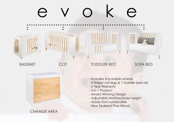 Cocoon Evoke 4 In 1 Cot + Mattress - Image 3