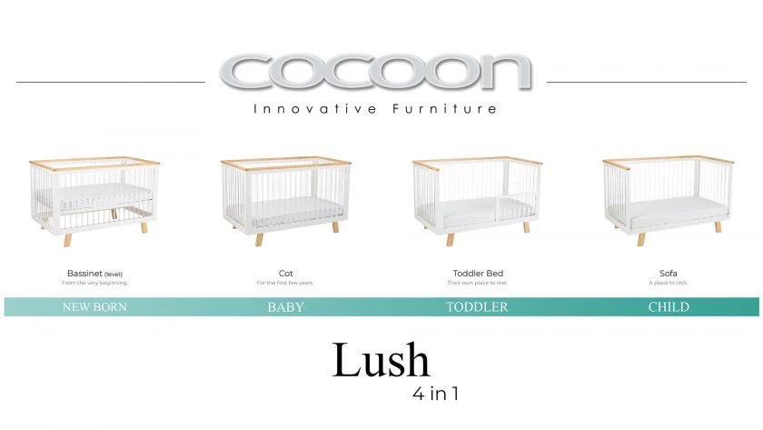 Cocoon Lush 4 In 1 Cot + Mattress - Image 2