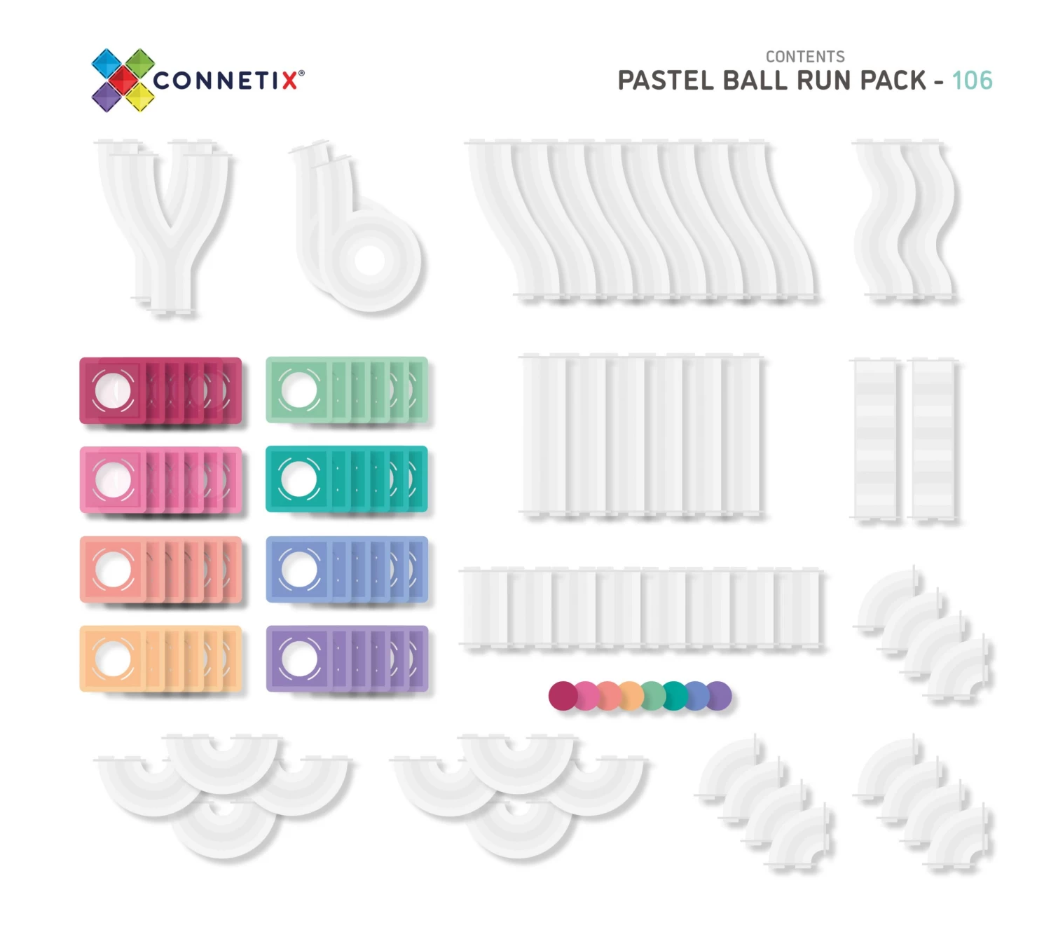 Connetix 106 Piece Pastel Ball Run Pack - Image 3