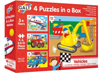 Galt Four Puzzles In A Box Vehicles