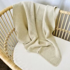 Mini & Me Cable Knit Blanket Natural Melange