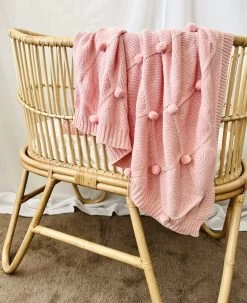 Mini & Me Pom Pom Blanket Blush