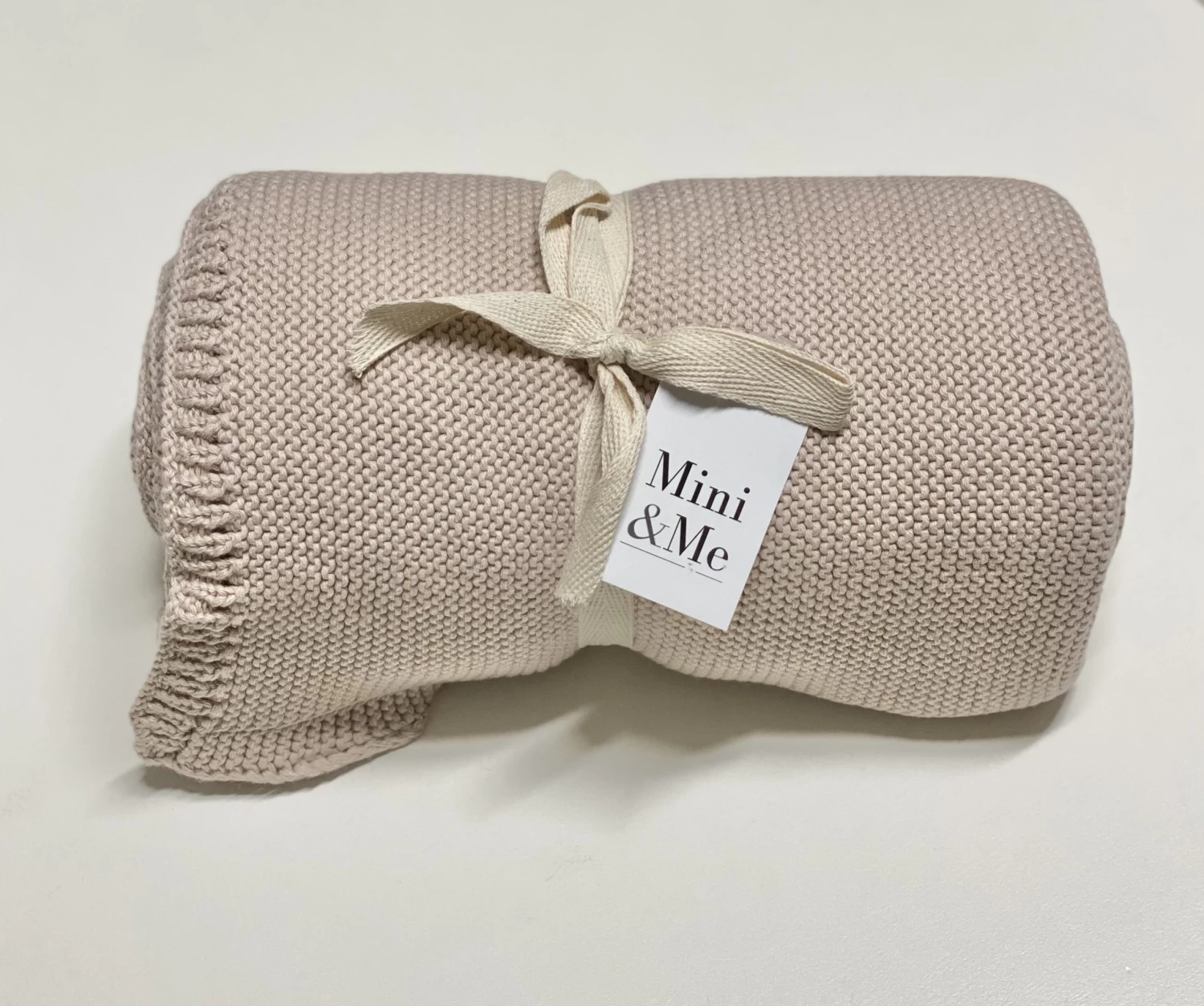 Mini & Me Cable Knit Blanket Seashell - Image 2