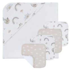 Living Textiles 5pc Baby Bath Gift Set Happy Sloth