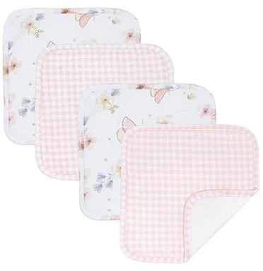 Living Textiles Butterfly Garden Wash Cloths 4pk