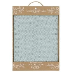 Living Textiles Cot Cellular Blanket Sage