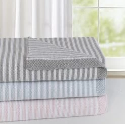 Living Textiles Knitted Stripe Blankets