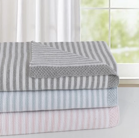 Living Textiles Knitted Stripe Blankets