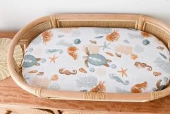 Luna Treasures Jersey Bassinet Sheet Nautilus