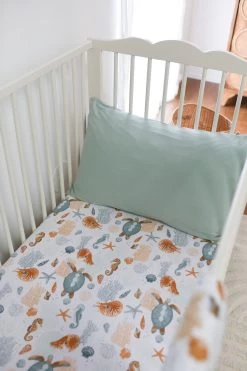 Luna Treasures Jersey Cot Sheet Nautilus