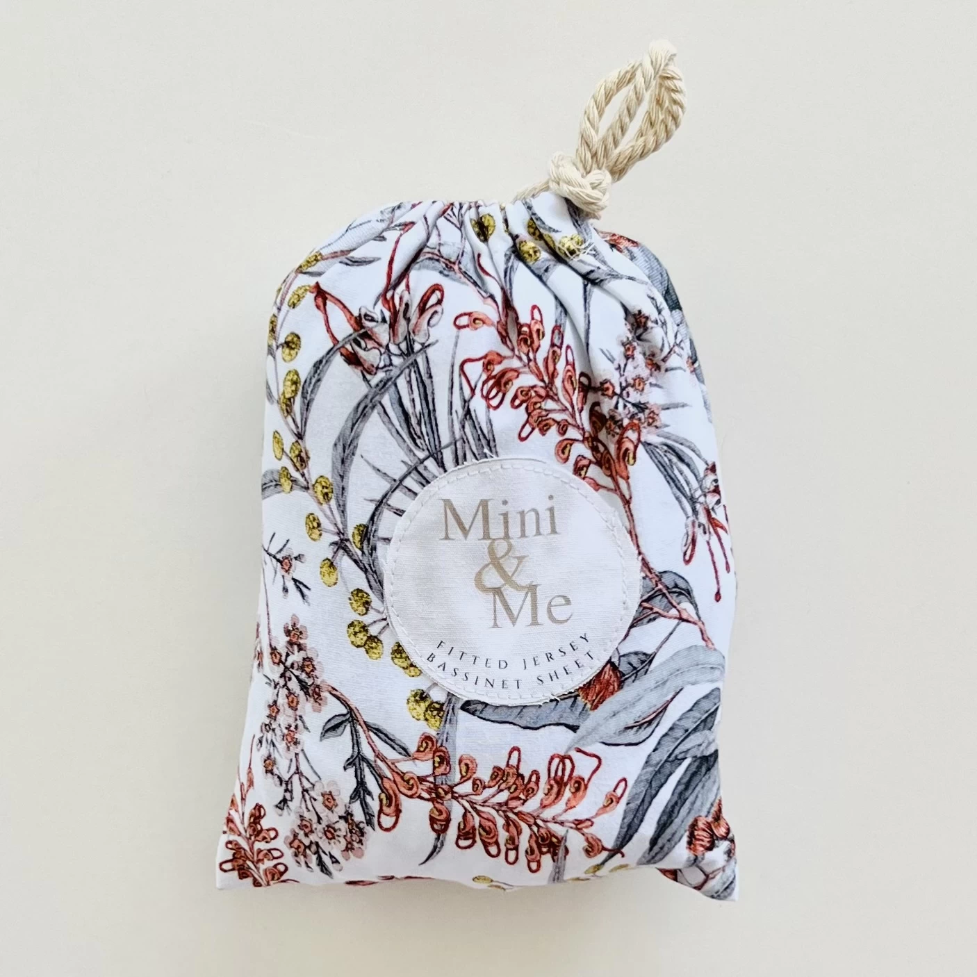 Mini & Me Organic Fitted Bassinet Sheet Native Garden - Image 2