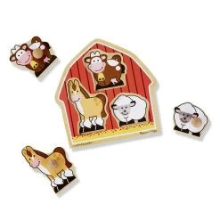 Melissa & Doug Jumbo Knob Puzzle Barn Animals