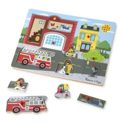Melissa & Doug Sound Puzzle Around The Fire Station