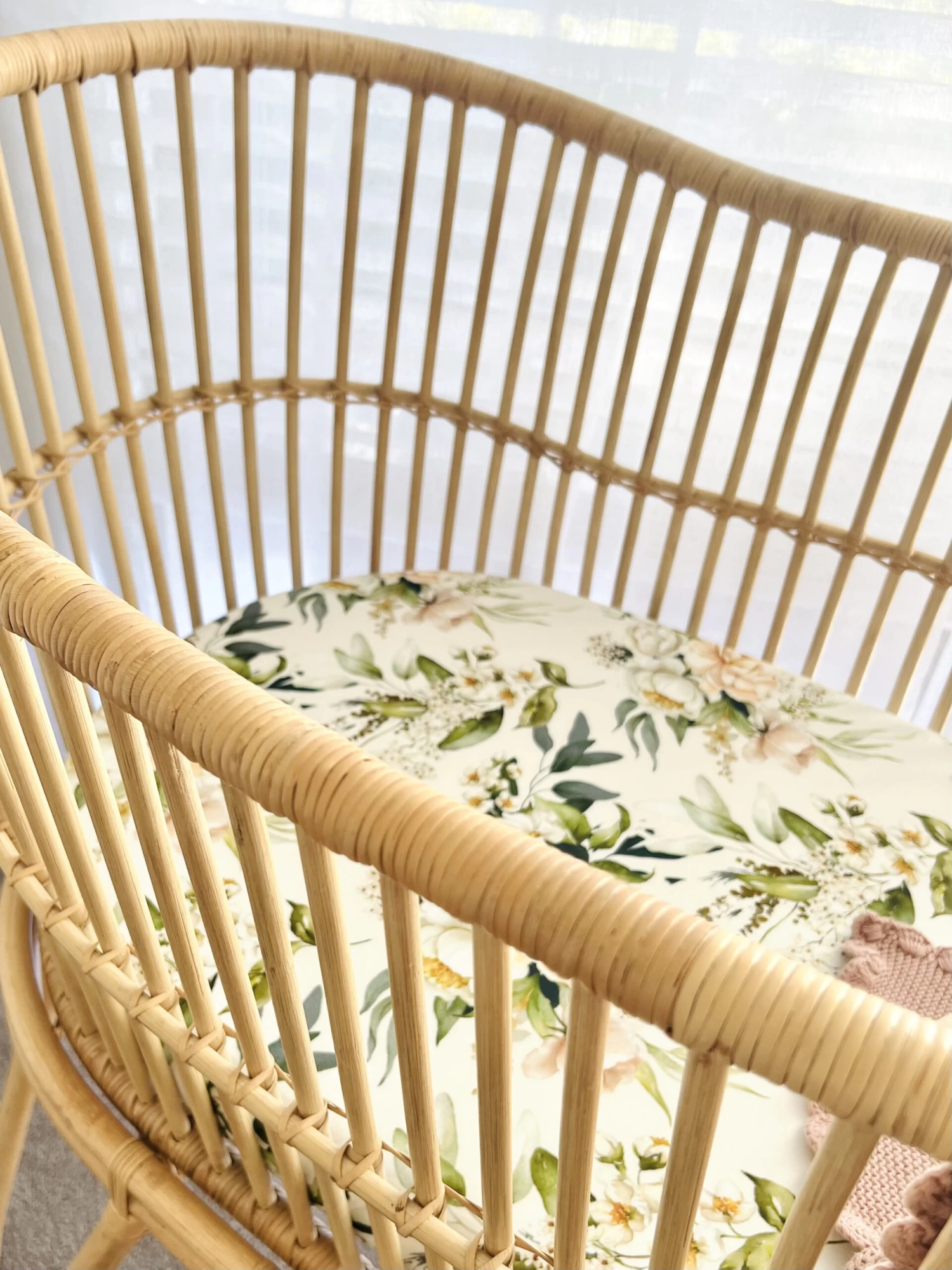 Mini & Me Organic Fitted Bassinet Sheet Ivy - Image 2