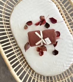 Mini & Me Cable Knit Blanket Rust