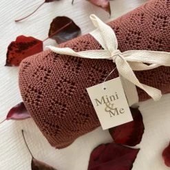 Mini & Me Diamond Knit Blanket Rust