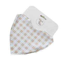 Mini & Me Waterproof Dribble Bib Nude Gingham