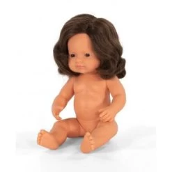 Miniland Doll Caucasian Girl Brunette 38cm Undressed