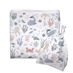 Mister Fly Jersey Wrap And Beanie Set Ocean