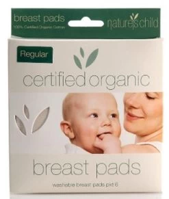 Nature's Child Organic Cotton Reusable Breast Pads Pkt 6 Regular