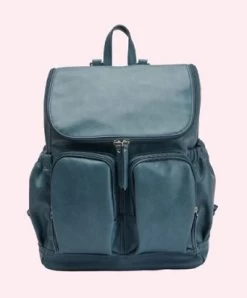 OiOi Backpack Faux Blue Stone
