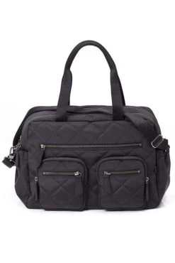 OiOi Carry All Black Diamond Quilt Nappy Bag