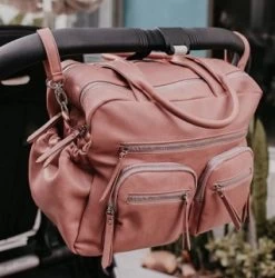 OiOi Faux Leather Carry All Nappy Bag Dusty Rose