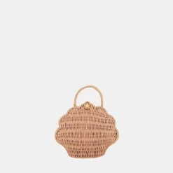 Olli Ella Rattan Shell Bag Rose