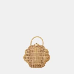 Olli Ella Rattan Shell Bag Straw
