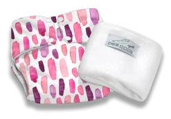 Pea Pods Reusable Cloth Nappy Pink Watercolour