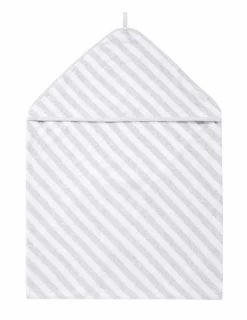 Purebaby Hooded Towel Grey Stripe