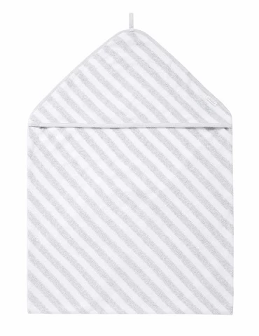 Purebaby Hooded Towel Grey Stripe