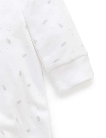 Purebaby Sleepsuit Grey Leaf With Spot - Image 3