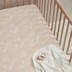 Mulberry Threads Bamboo Jersey Cot Fitted Sheet Rose Connected