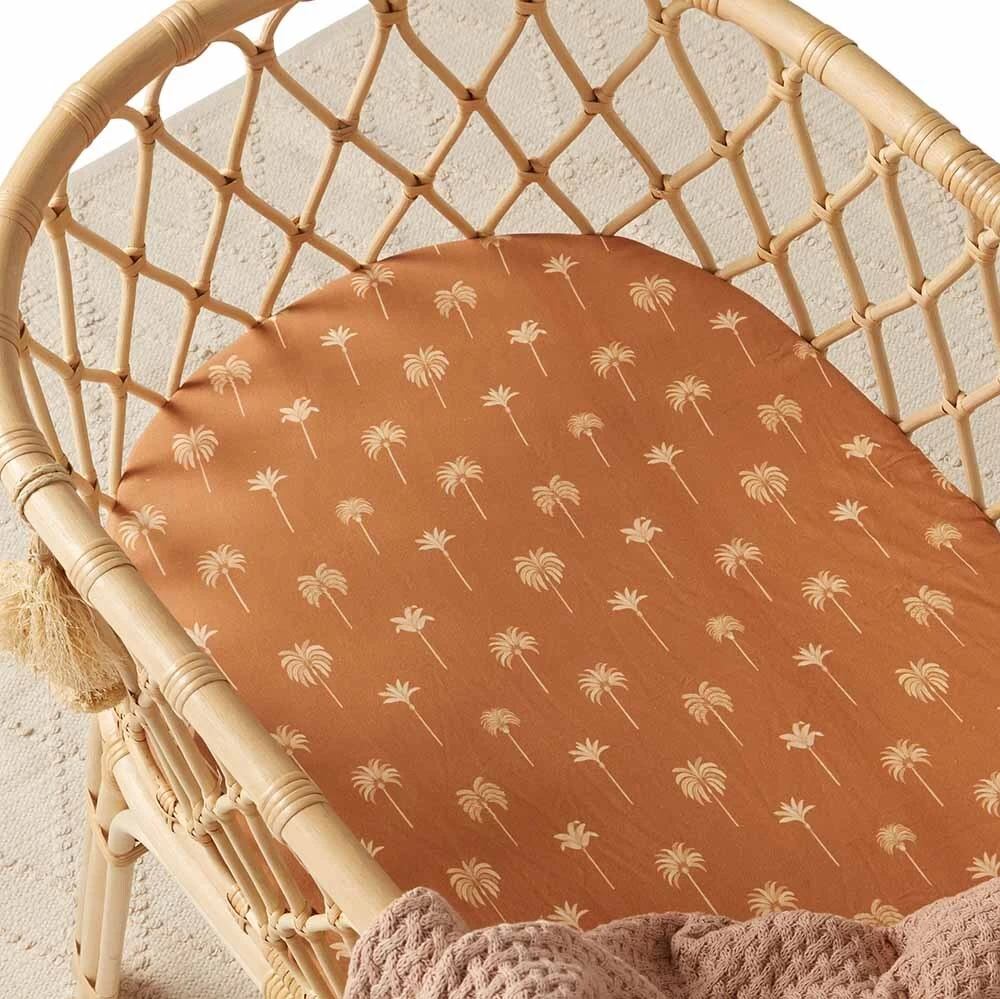 Snuggle Hunny Kids Bassinet Sheet/Change Pad Cover Bronze Palm