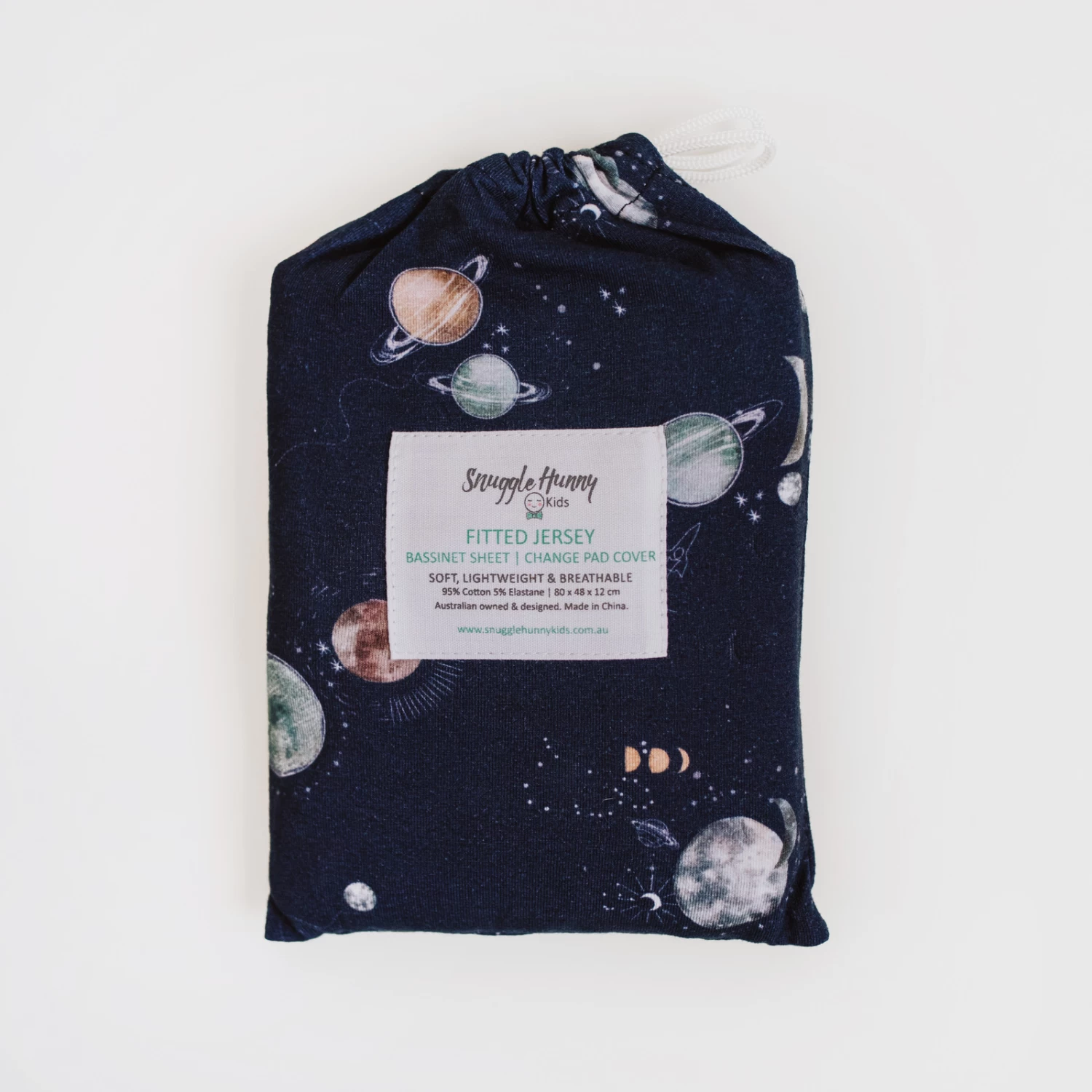 Snuggle Hunny Kids Bassinet Sheet/Change Pad Cover Milky Way - Image 3