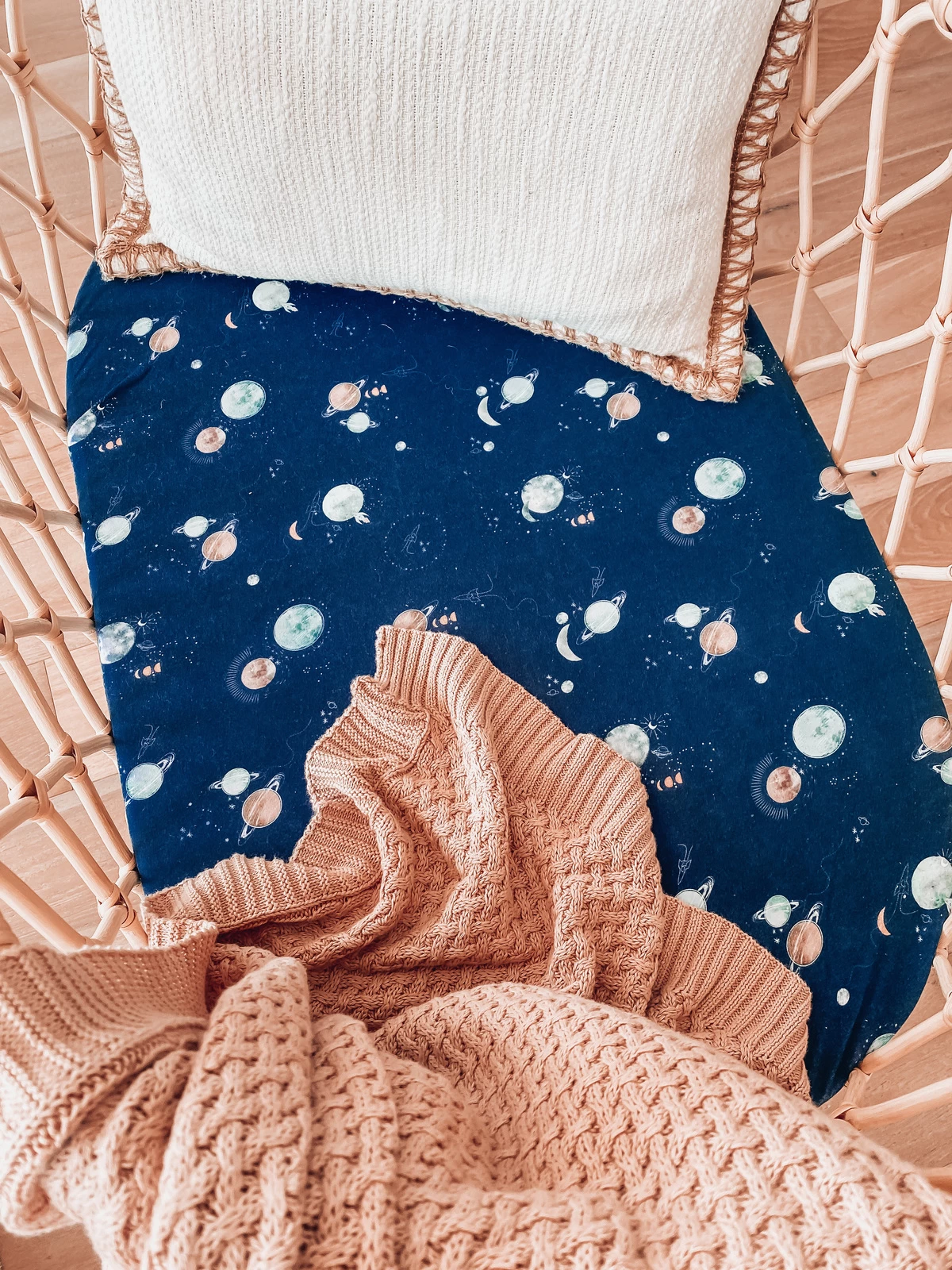 Snuggle Hunny Kids Bassinet Sheet/Change Pad Cover Milky Way - Image 2
